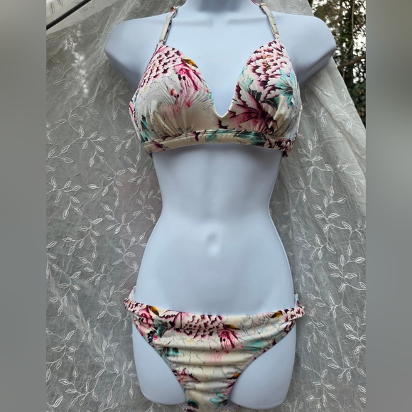 Athleta Other - Athleta Bikini, String Pink, Cream Bikini Set, Pool, Beach Swimwear Two Piece